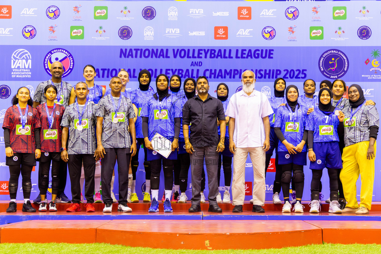 Police Club vs Club Wamco in the Final of Women's Division of National Volleyball Championship 2025 held in Male', Maldives on Sunday, 4th May 2025 at Social Center Indoor Hall Photos By: Nausham Waheed / images.mv