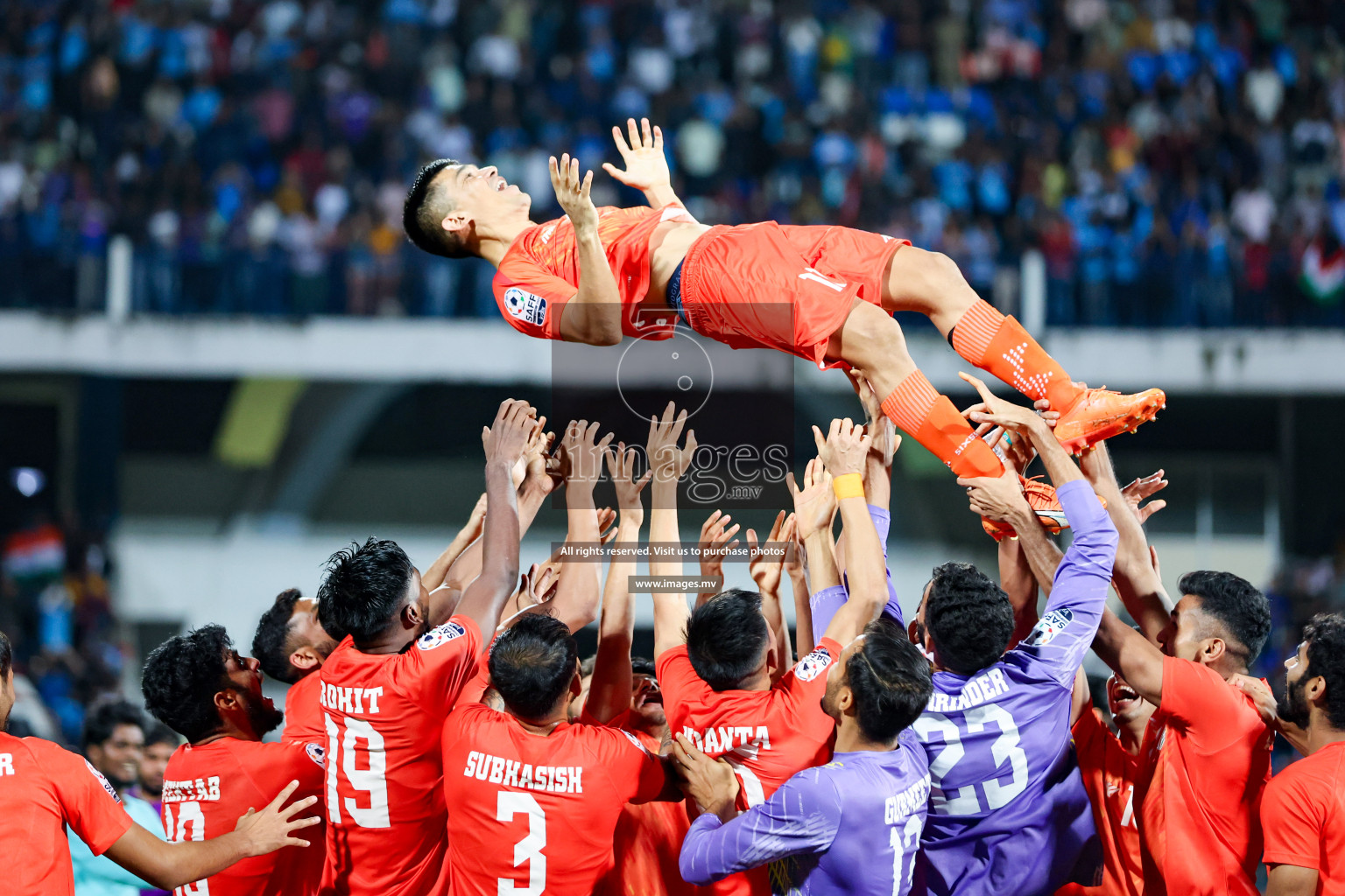 Kuwait vs India in the Final of SAFF Championship 2023 held in Sree Kanteerava Stadium, Bengaluru, India, on Tuesday, 4th July 2023. Photos: Nausham Waheed / images.mv