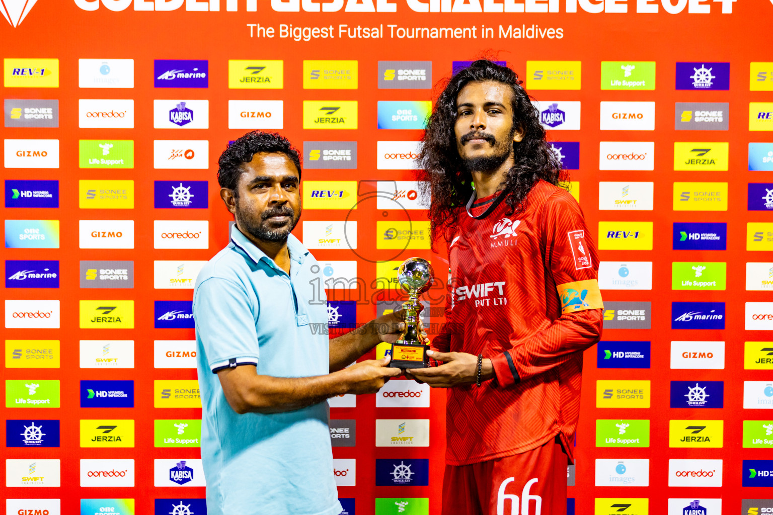 M Dhiggaru VS M Muli in Day 25 of Golden Futsal Challenge 2024 was held on Thursday , 8th February 2024 in Hulhumale', Maldives Photos: Nausham Waheed / images.mv