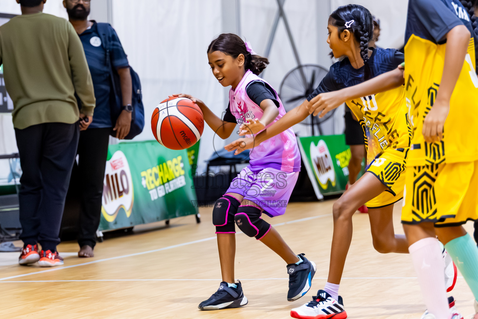 Day 3 of Milo 5 x 5 Junior Challenge 2025 - Basketball tournament held in Basketball Training Center, Male', Maldives on Saturday, 11th October 2025. Photos by: Nausham Waheed, Hassan Simah / Images.mv