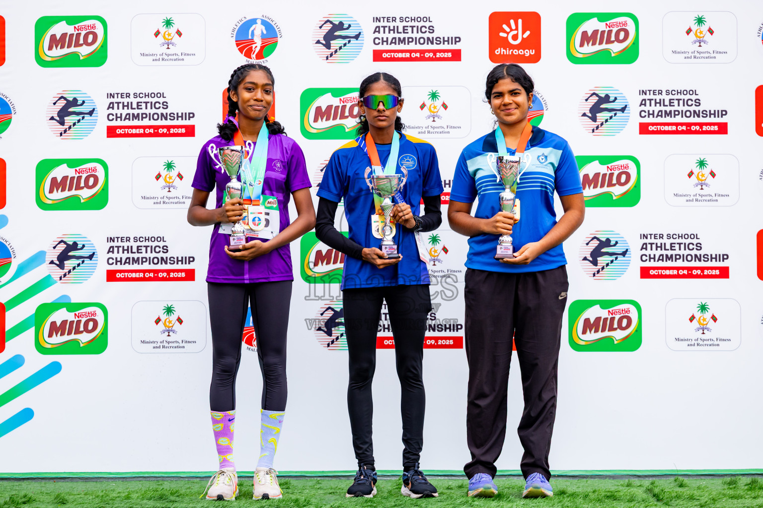 Day 6 of Inter-school Athletics Championship 2025 held in Ekuveni Synthetic Track, Male', Maldives on Sunday, 12th October 2025. Photos by: Nausham Waheed / Images.mv