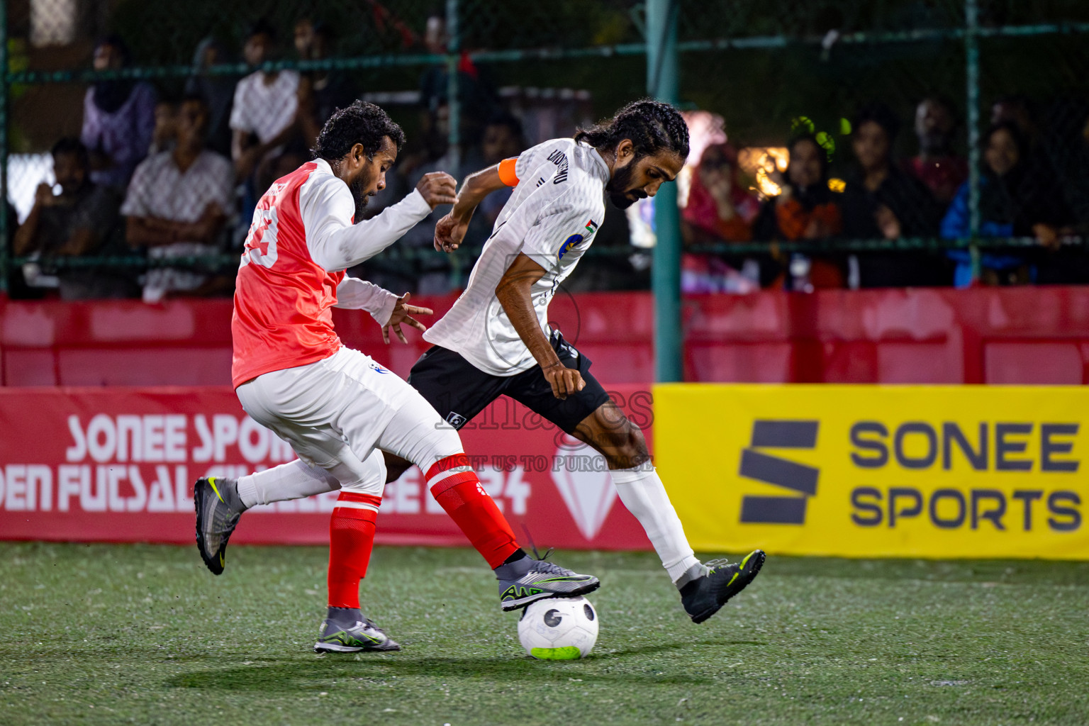 Sh. Kanditheemu vs N. Kendhikulhudhoo on Day 31 of Golden Futsal Challenge 2024, held on Friday, 16th February 2024 in Hulhumale', Maldives Photos: Hassan Simah / images.mv