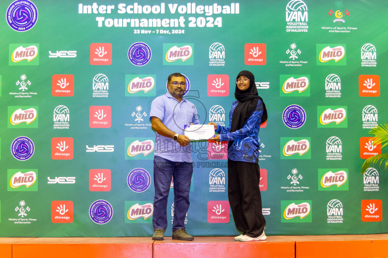 Finals of Interschool Volleyball Tournament 2024 was held in Social Center at Male', Maldives on Friday, 6th December 2024. Photos: Nausham Waheed / images.mv