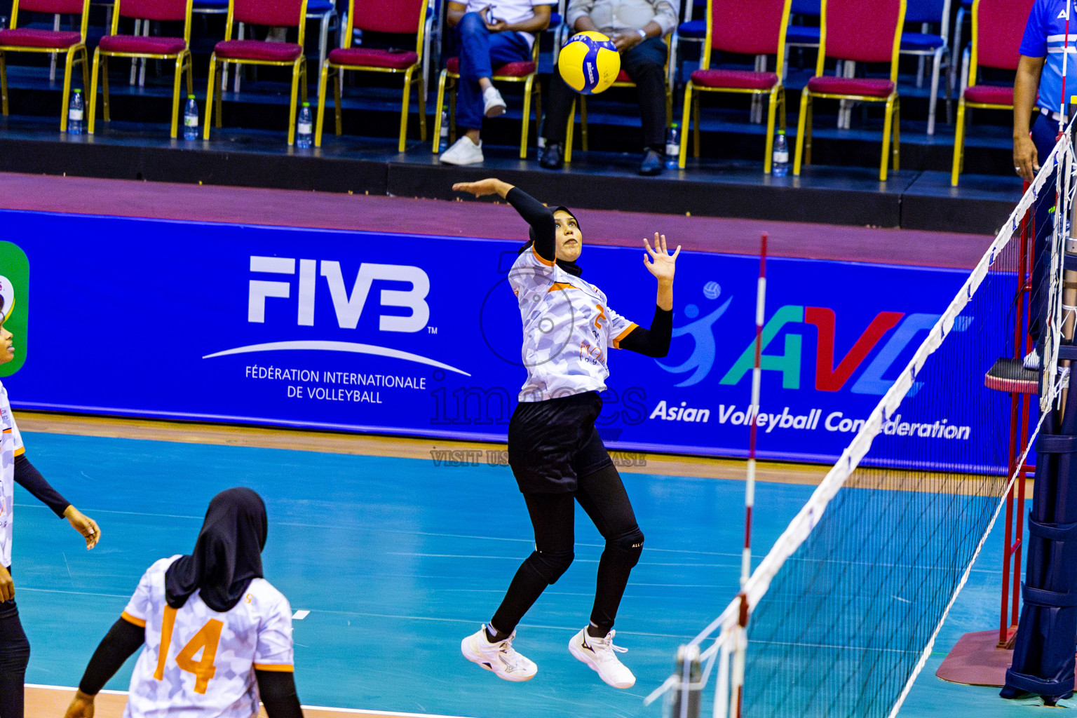 Asdhiqa Sports Club vs Flexor Sports Club in Day 5 of Women's Division of VAM Cup 2025 held in Male', Maldives on Sunday, 13th April 2025 at Social Center Indoor Hall Photos By: Nausham Waheed / images.mv