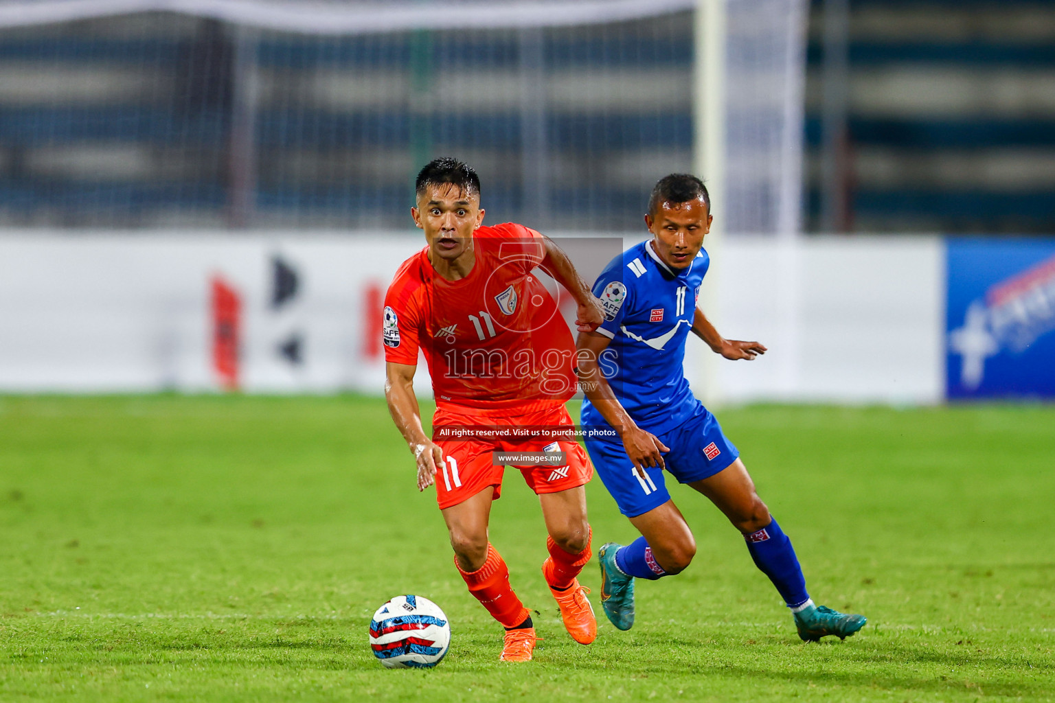 Nepal vs India in SAFF Championship 2023 held in Sree Kanteerava Stadium, Bengaluru, India, on Saturday, 24th June 2023. Photos: Hassan Simah,  / images.mv