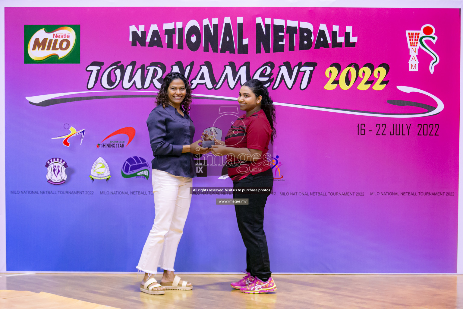 Lorenzo Sports Club vs United Unity Sports Club in the Milo National Netball Tournament 2022 on 17 July 2022, held in Social Center, Male', Maldives. Photographer: Ahmed Dhaadh / Images.mv