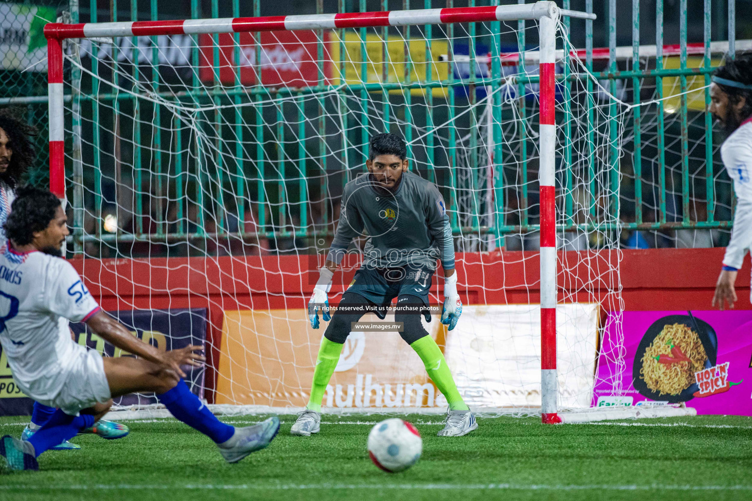 GA. Dhaandhoovs vs GA. Nilandhoo in Day 2 of Golden Futsal Challenge 2023 on 06 February 2023 in Hulhumale, Male, Maldives