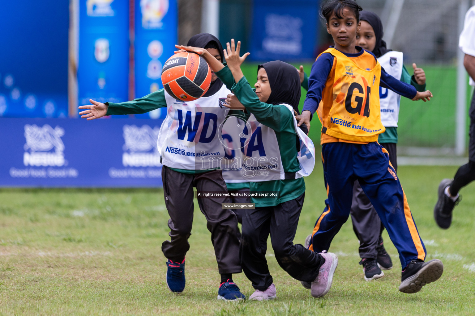 Day 2 of Nestle' Kids Netball Fiesta 2023 held in Henveyru Stadium, Male', Maldives on Thursday, 1st December 2023. Photos by Nausham Waheed / Images.mv