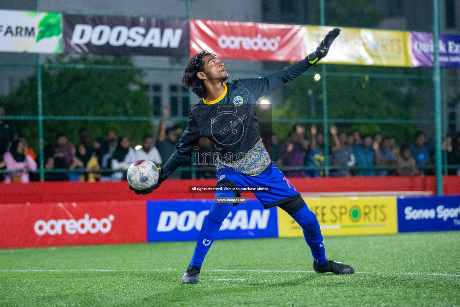 GA. Maamendhoo vs GA. Nilandhoo in Day 7 of Golden Futsal Challenge 2023 on 11 February 2023 in Hulhumale, Male, Maldives