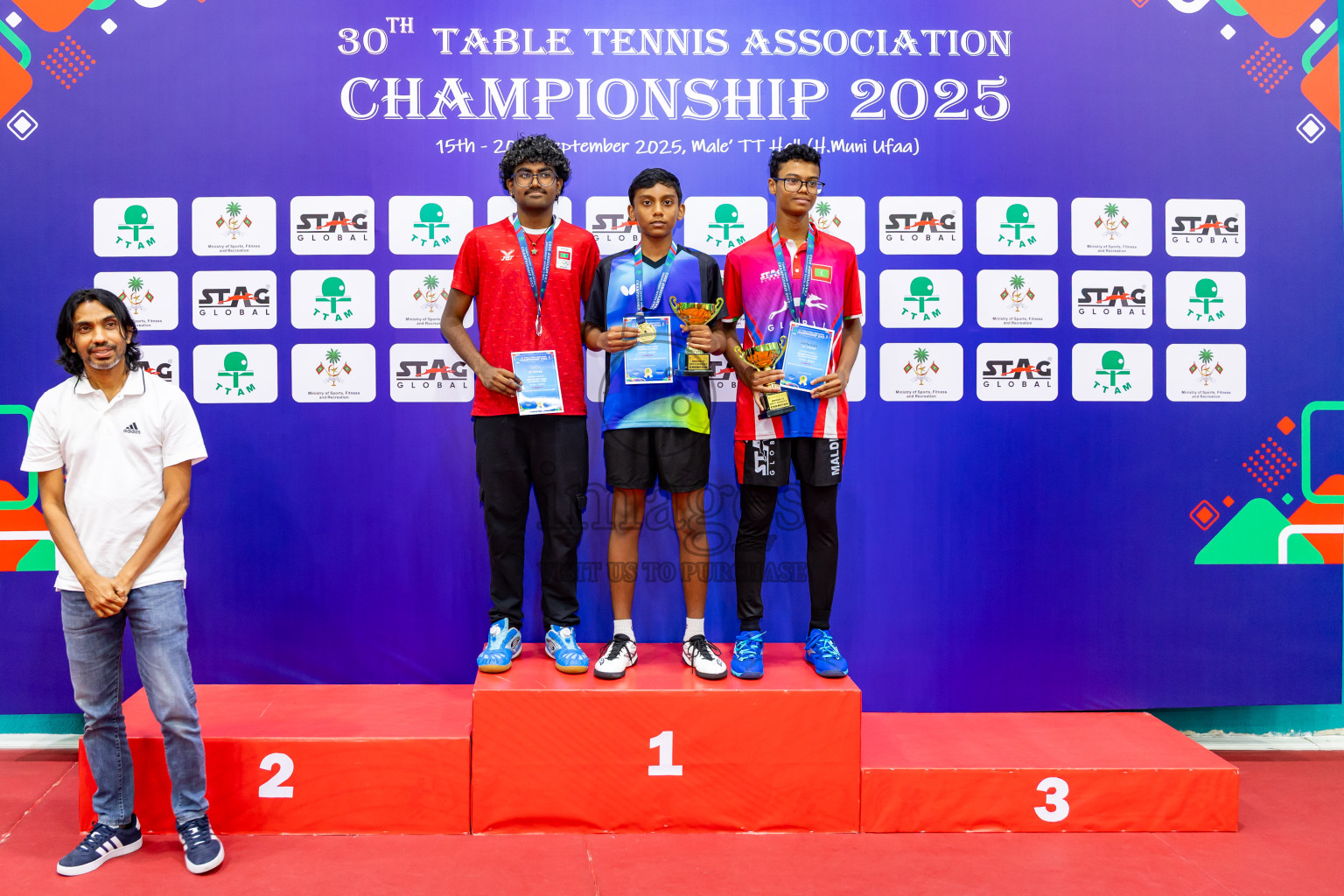 Finals of 30th Table Tennis Association Championship 2025 was held on Saturday, 20th September 2025 in Male' TT Hall, Male', Maldives. Photos: Nausham Waheed / images.mv