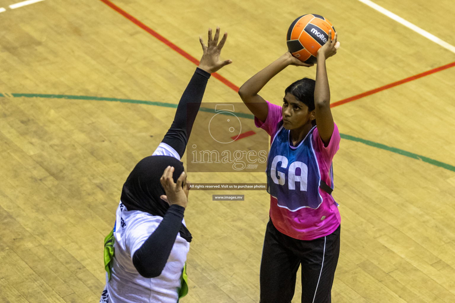 Sports Club Shining Star vs Club Green Streets in the Milo National Netball Tournament 2022 on 17 July 2022, held in Social Center, Male', Maldives. Photographer: Hassan Simah / Images.mv