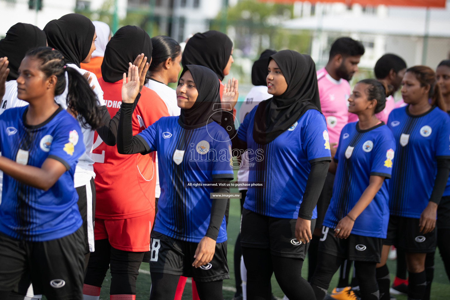 Maldives Ports Limited vs Dhivehi Sifainge Club in the semi finals of 18/30 Women's Futsal Fiesta 2019 on 27th April 2019, held in Hulhumale Photos: Hassan Simah / images.mv