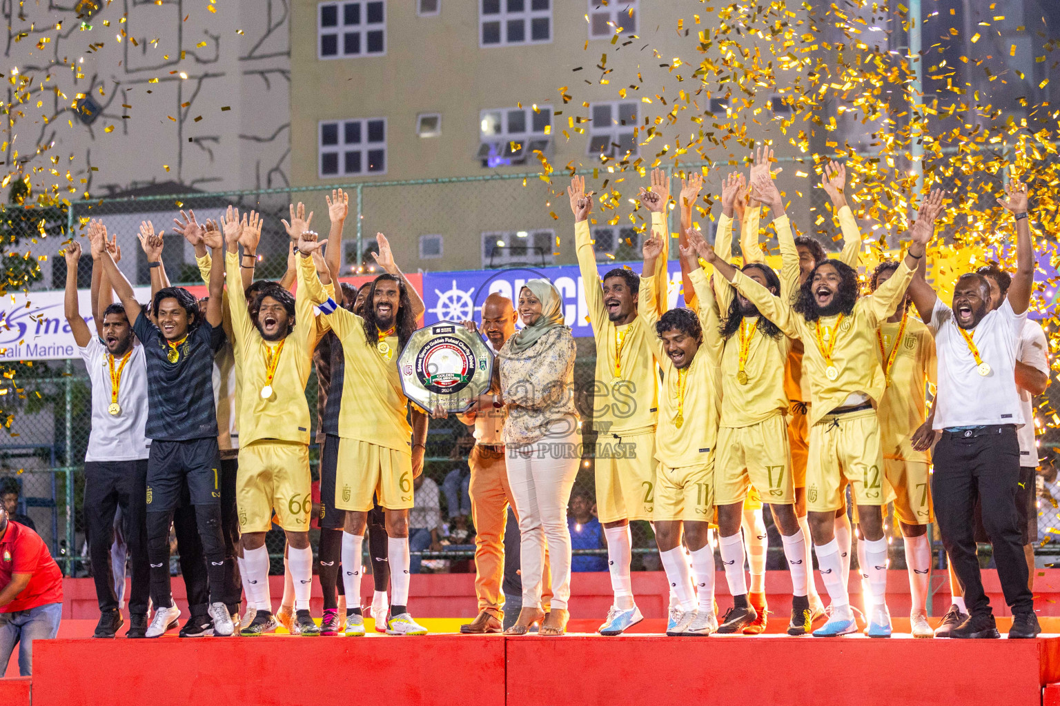 Opening of Golden Futsal Challenge 2024 with Charity Shield Match between L.Gan vs Th. Thimarafushi was held on Sunday, 14th January 2024, in Hulhumale', Maldives Photos: Ismail Thoriq / images.mv