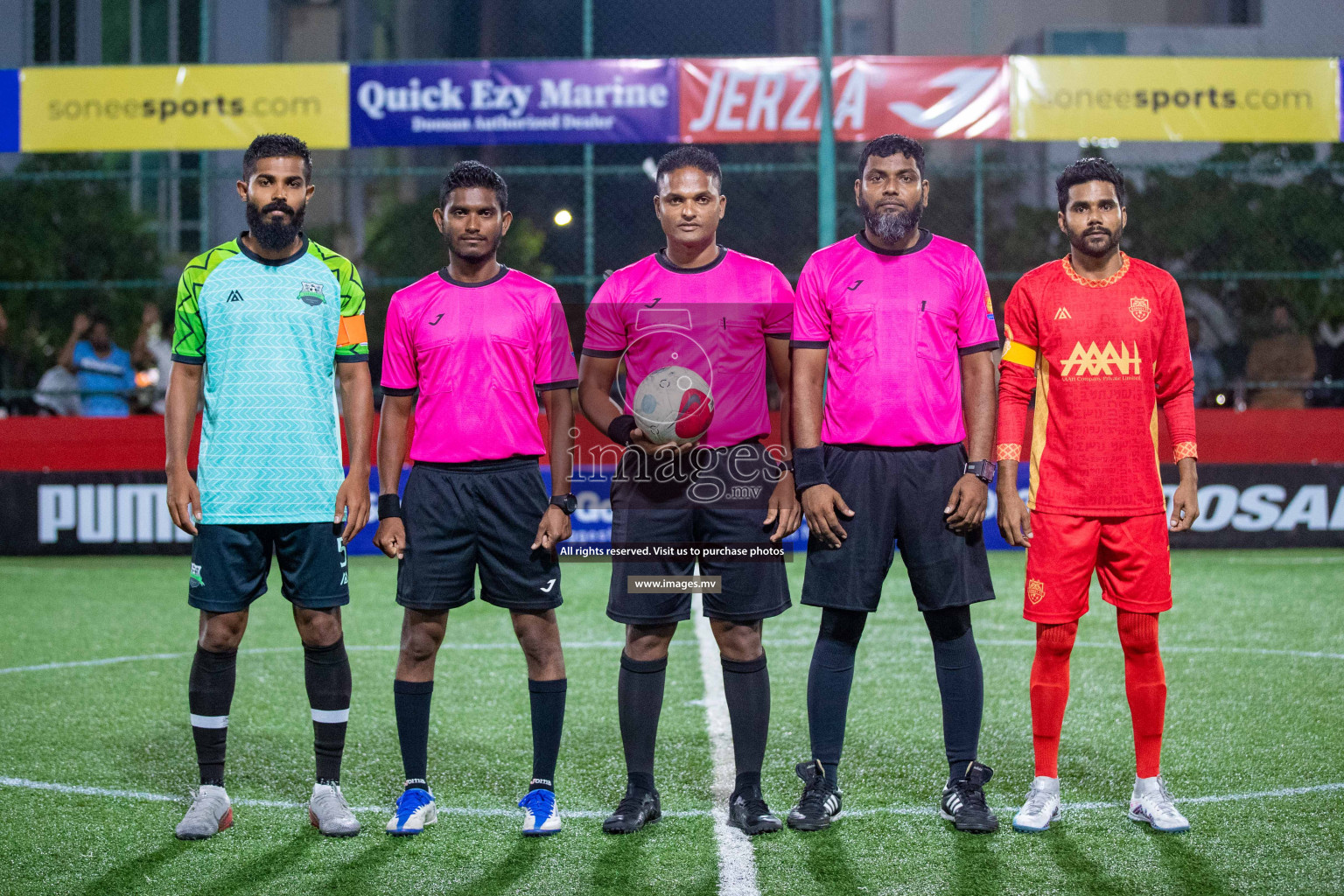 GA. Kondey vs GA. Dhaandhoo in Day 7 of Golden Futsal Challenge 2023 on 11 February 2023 in Hulhumale, Male, Maldives