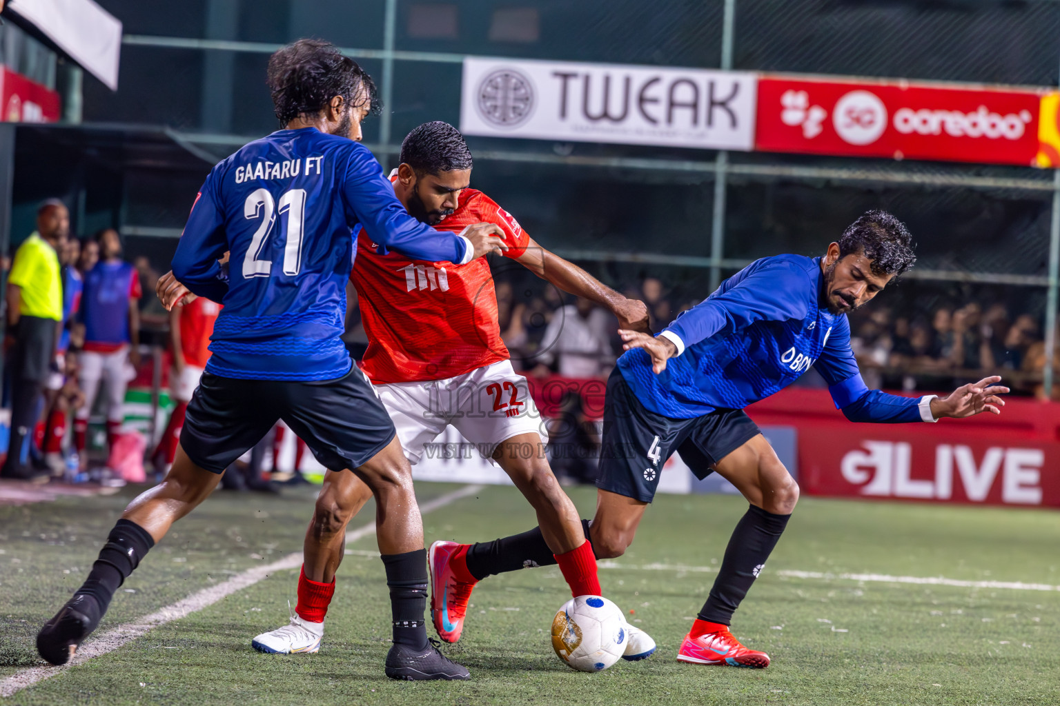 K Gaafaru vs K Kaashidhoo in Kaafu Atoll Semi Final in Day 24 of Golden Futsal Challenge 2025 was held on Tuesday , 28th January 2025, in Hulhumale', Maldives. Photos: Ismail Thoriq / images.mv