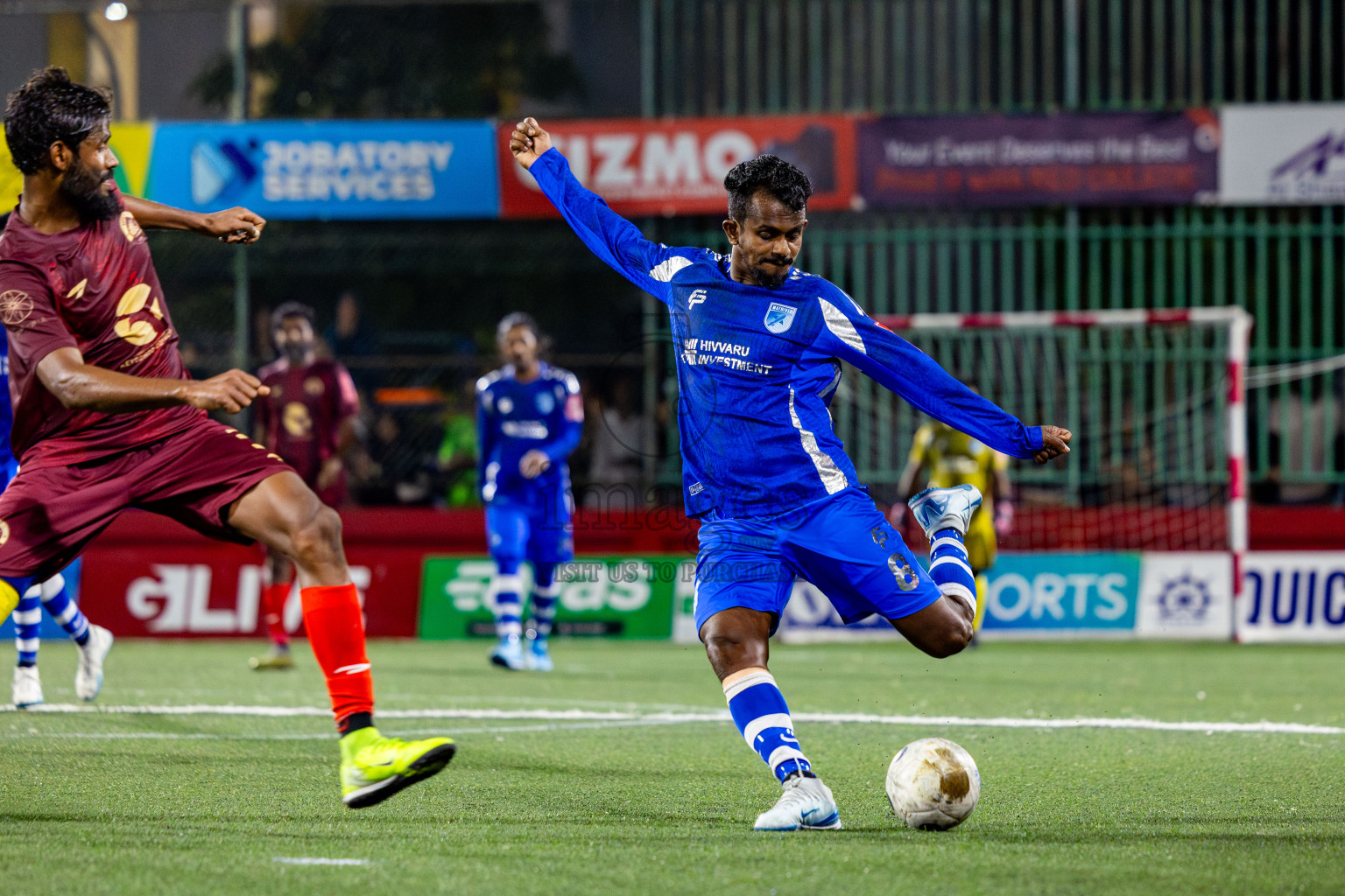 V Keyodhoo vs AA Mathiveri in zone round on Day 32 of Golden Futsal Challenge 2025 was held on Wednesday , 5th February 2025, in Hulhumale', Maldives. Photos: Nausham Waheed / images.mv