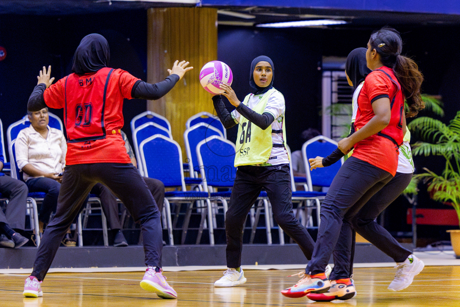 Matrix vs Club green streets in 1st division Final of National Netball Tournament 2025 held in Social Center at Male', Maldives on Thursday, 29th May 2025. Photos: Nausham Waheed / images.mv