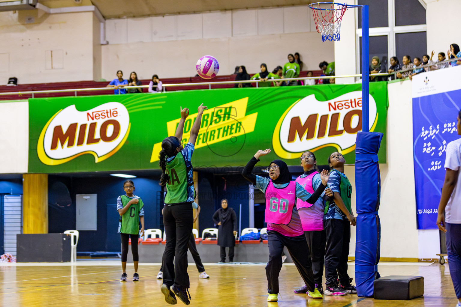 High Flyers vs Netkids B in Day 3 of 3rd Netball Junior Championship, held at Social Center on Tuesday, 21st January 2025 . 
Photos: Hassan Simah / images.mv