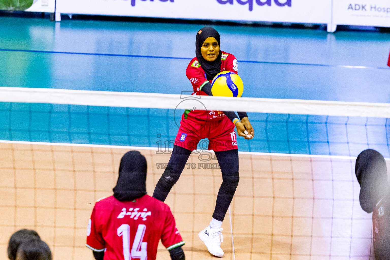 Nepal vs Maldives in Day 3 of CAVA U20 Woman's Volleyball Championship 2024 was held in Social Center, Male', Maldives on 20th July 2024. Photos: Nausham Waheed / images.mv