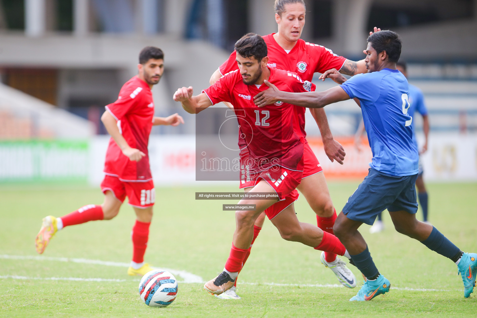 Lebanon vs Maldives in SAFF Championship 2023 held in Sree Kanteerava Stadium, Bengaluru, India, on Tuesday, 28th June 2023. Photos: Nausham Waheed, Hassan Simah / images.mv