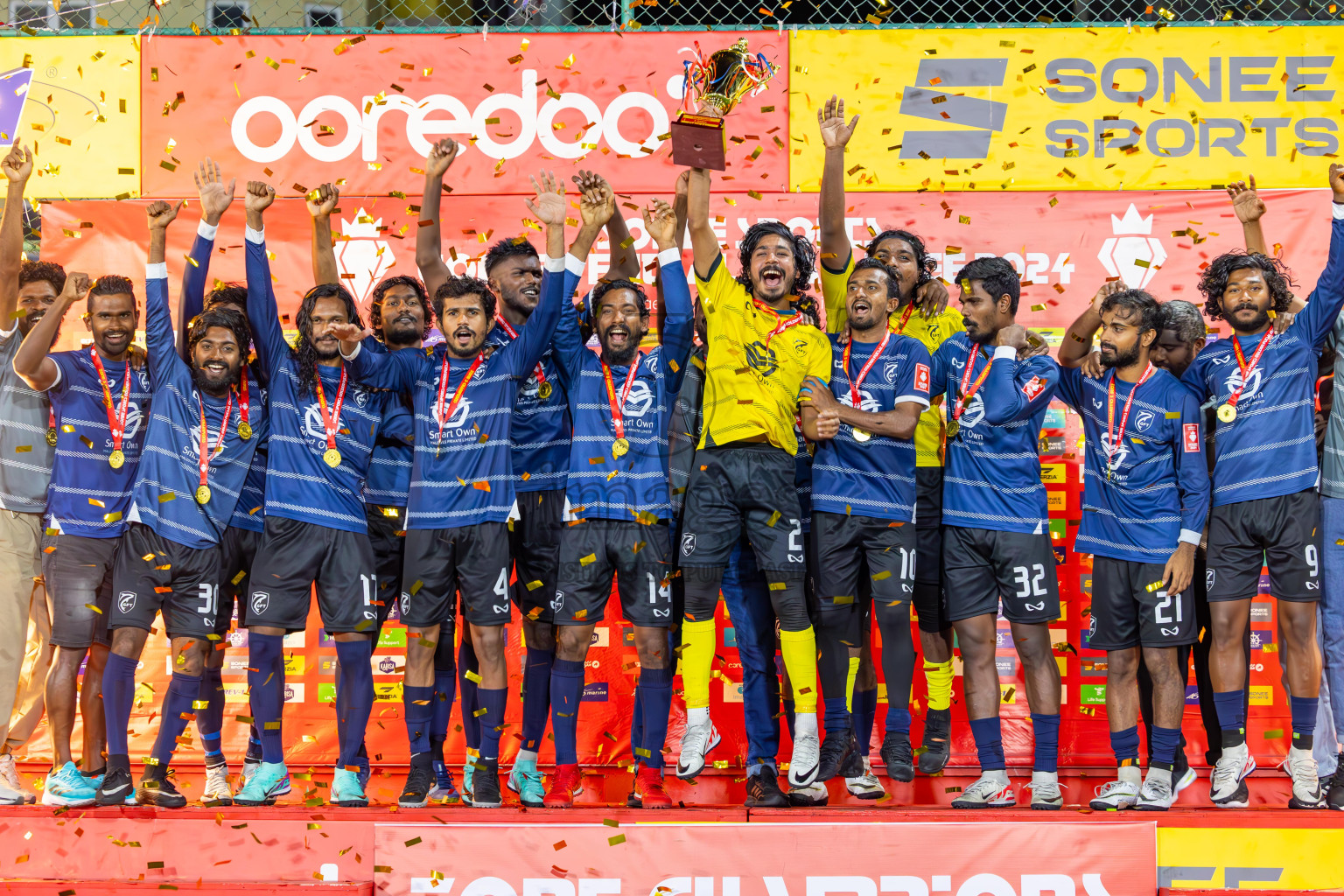 K Gaafaru vs B Eydhafushi in Zone 3 Final on Day 38 of Golden Futsal Challenge 2024 which was held on Friday, 23rd February 2024, in Hulhumale', Maldives Photos: Ismail Thoriq / images.mv