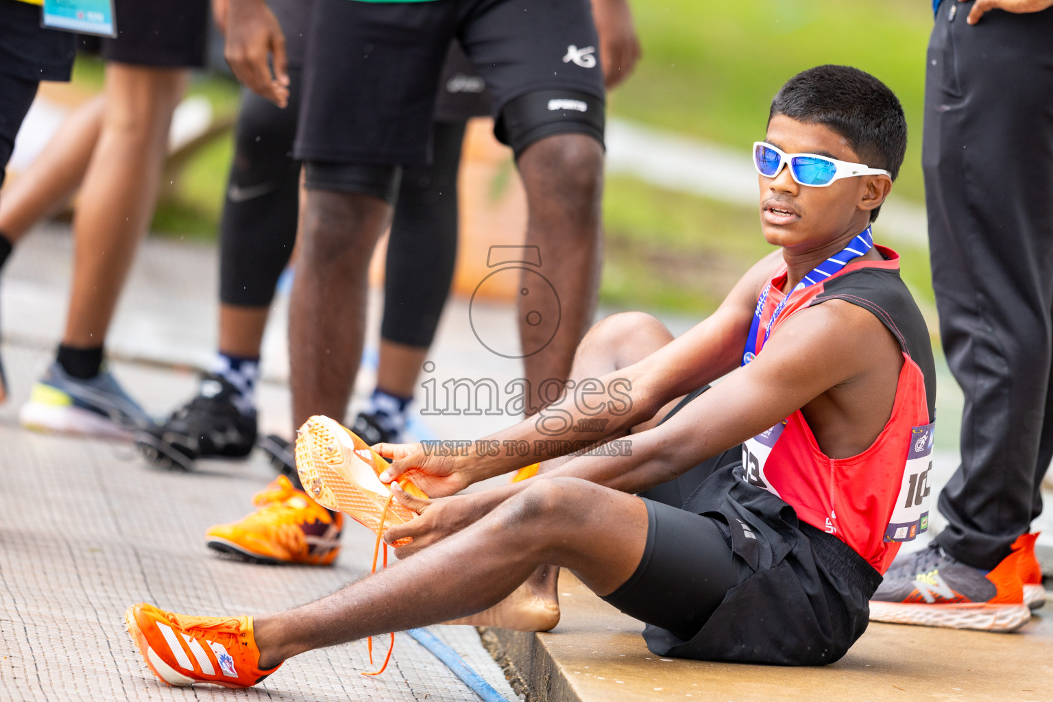 Day 1 of MWSC Interschool Athletics Championships 2024 held in Hulhumale Running Track, Hulhumale, Maldives on Saturday, 9th November 2024. 
Photos by: Ismail Thoriq / images.mv