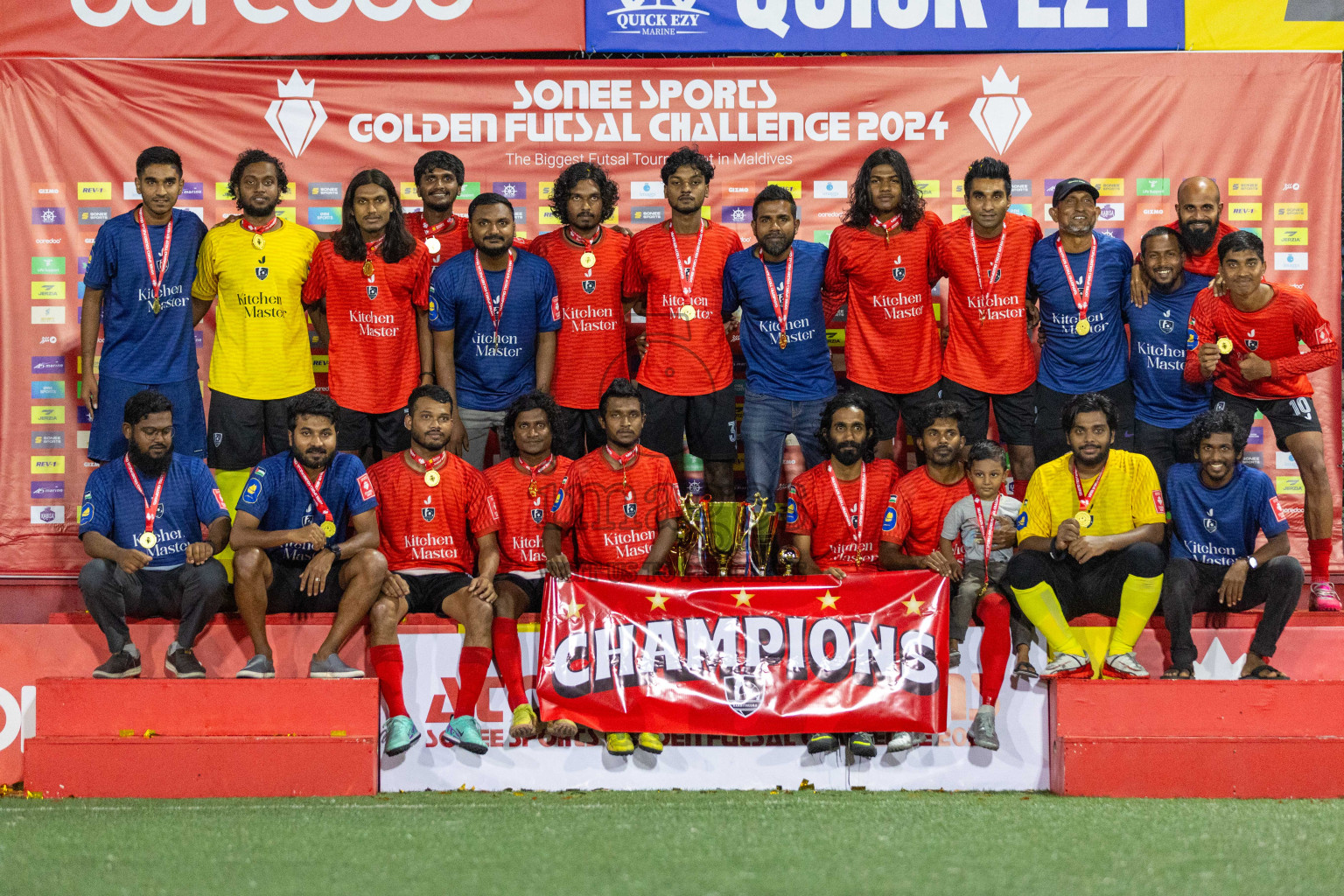 Sh Kanditheemu vs Sh Feydhoo in Day 21 of Golden Futsal Challenge 2024 was held on Sunday , 4th February 2024 in Hulhumale', Maldives Photos: Nausham Waheed / images.mv