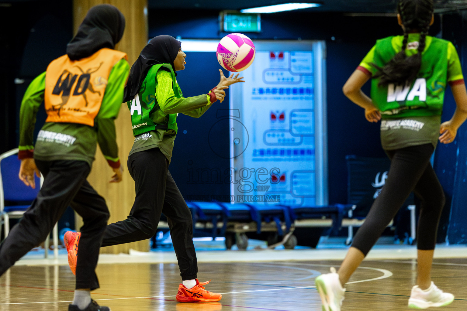FIONTI A team vs Fionti SC in Day 5 of 3rd Netball Junior Championship, held at Social Center on Thursday 23rd January 2025 . Photos: Shuu Abdul Sattar / images.mv