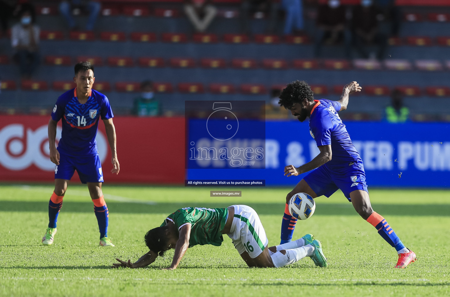 Bangladesh vs India in SAFF Championship 2021 held on 1st October 2021 in Galolhu National Stadium, Male', Maldives