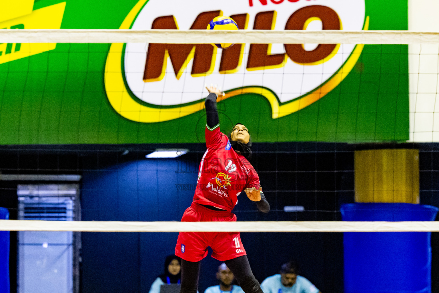 Nepal vs Maldives in Day 3 of CAVA U20 Woman's Volleyball Championship 2024 was held in Social Center, Male', Maldives on 20th July 2024. Photos: Nausham Waheed / images.mv