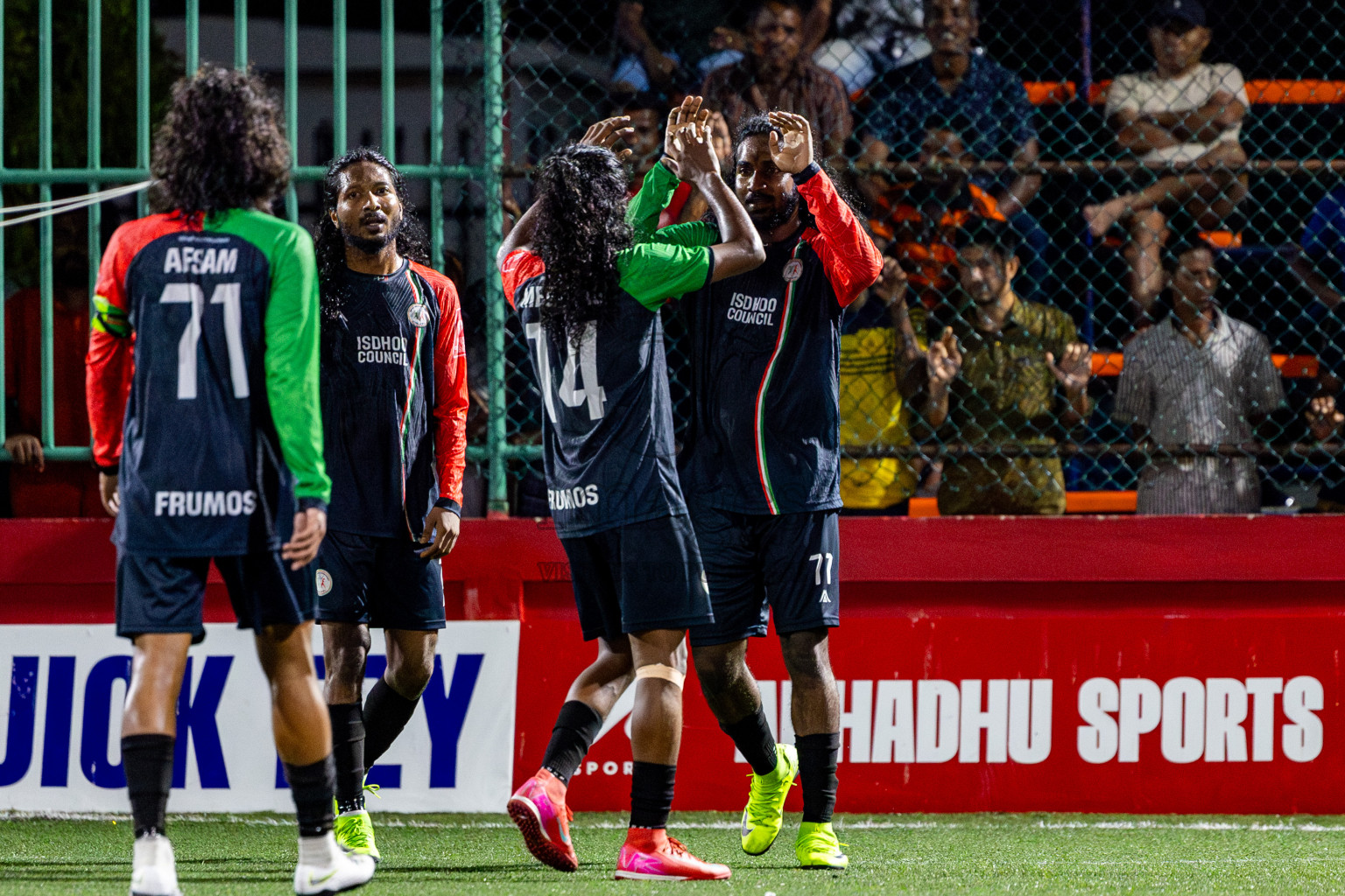 Thaa Hirilandhoo vs L Isdhoo in zone round Day 30 of Golden Futsal Challenge 2025 was held on Monday , 3rd February 2025, in Hulhumale', Maldives. Photos: Nausham Waheed / images.mv