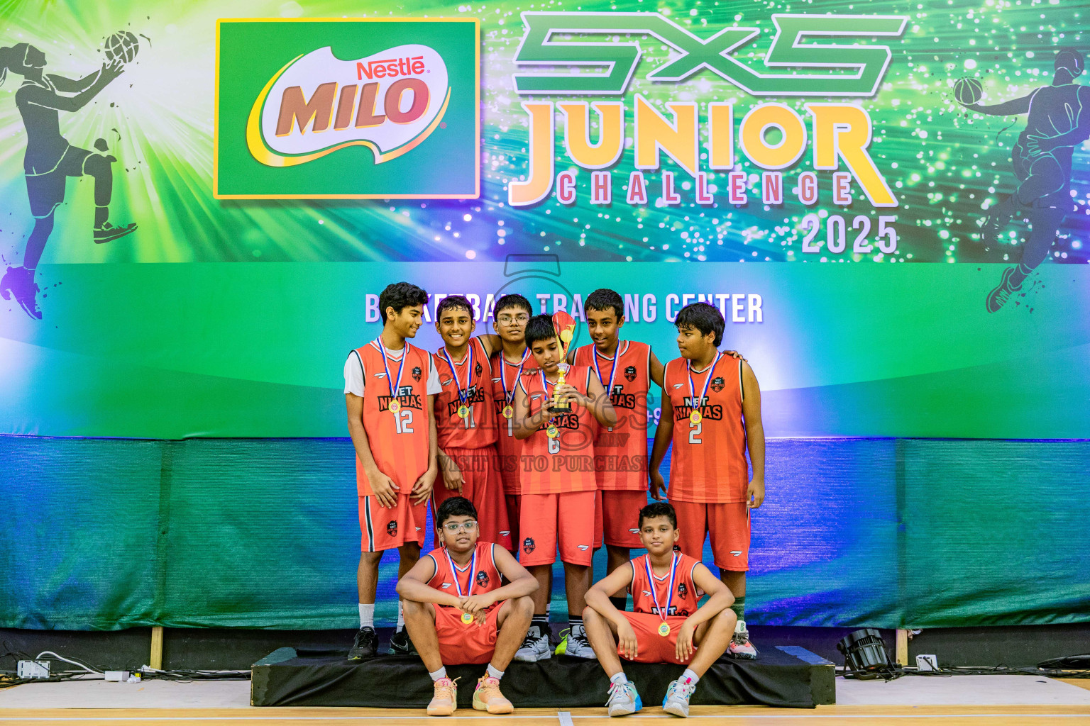 Day 3 of Milo 5 x 5 Junior Challenge 2025 - Basketball tournament held in Basketball Training Center, Male', Maldives on Saturday, 11th October 2025. Photos by: Nausham Waheed, Areef Adam / Images.mv