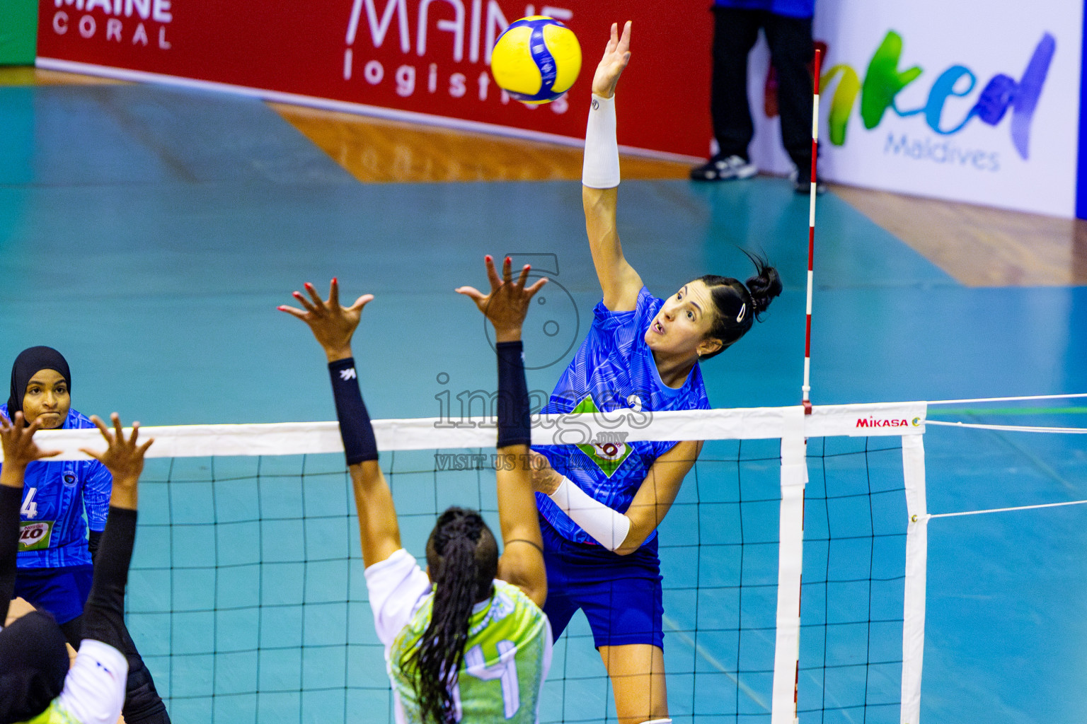 Police Club vs Club Wamco in the Final of Women's Division of National Volleyball League 2025 held in Male', Maldives on Sunday, 27th April 2025 at Social Center Indoor Hall Photos By: Nausham Waheed / images.mv