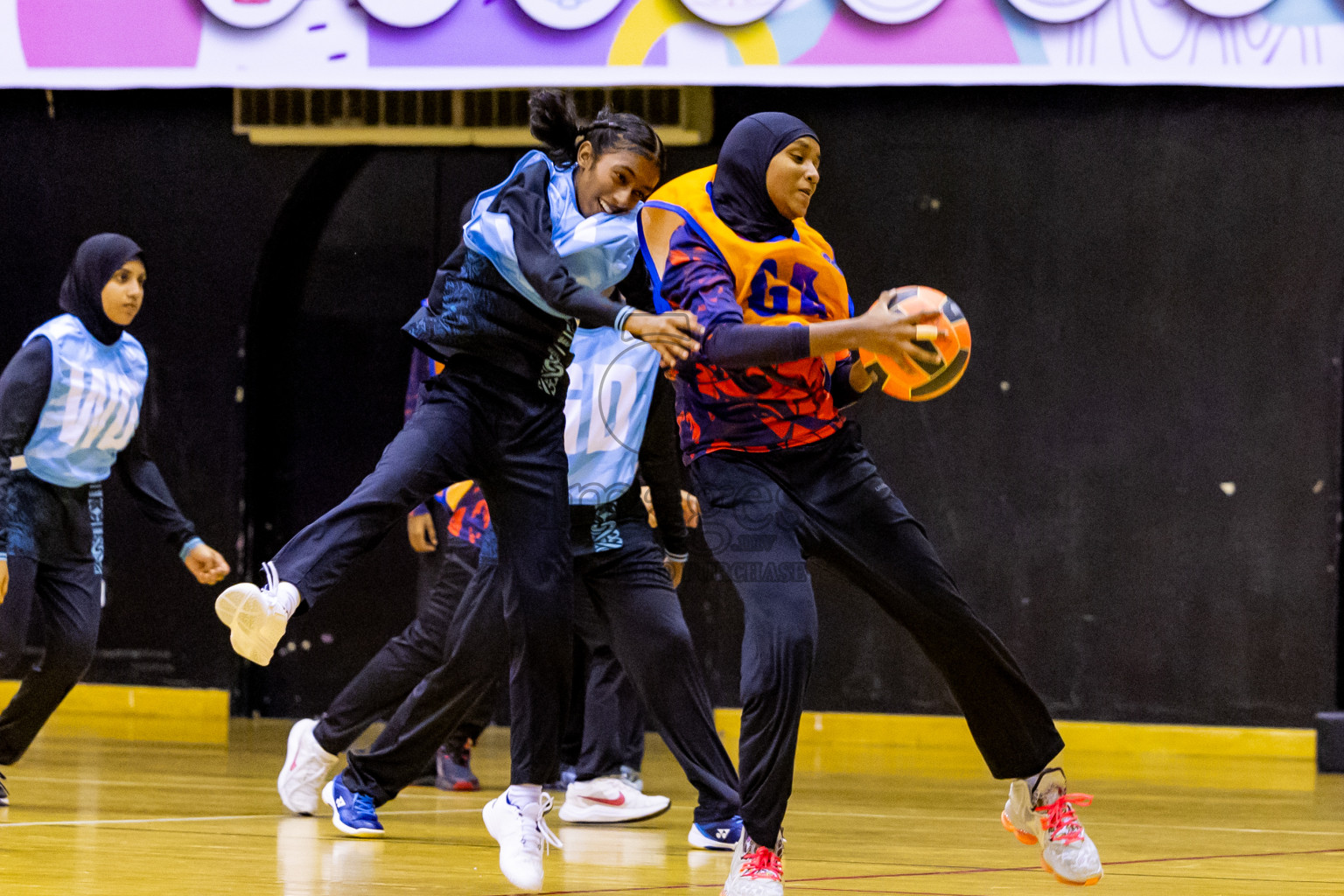 Day 6 of 25th Inter-School Netball Tournament was held in Social Center at Male', Maldives on Thursday, 15th August 2024. Photos: Nausham Waheed / images.mv