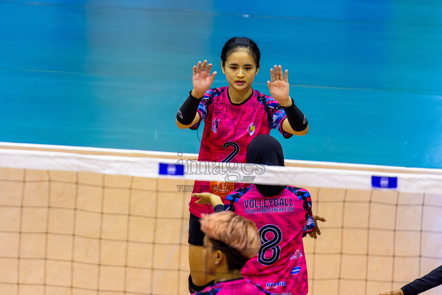 Good Games Sports Academy vs Volleyball Youth New Generation in Day 5 of Women's Division of VAM Cup 2025 held in Male', Maldives on Sunday, 13th April 2025 at Social Center Indoor Hall Photos By: Nausham Waheed / images.mv