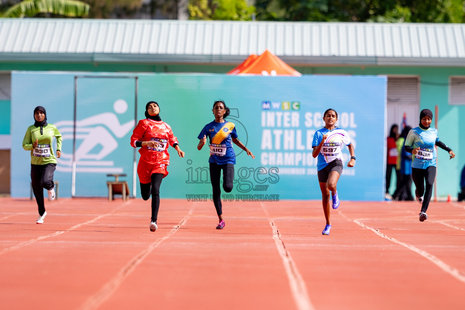 Day 3 of MWSC Interschool Athletics Championships 2024 held in Hulhumale Running Track, Hulhumale, Maldives on Monday, 11th November 2024. 
Photos by: Hassan Simah / Images.mv