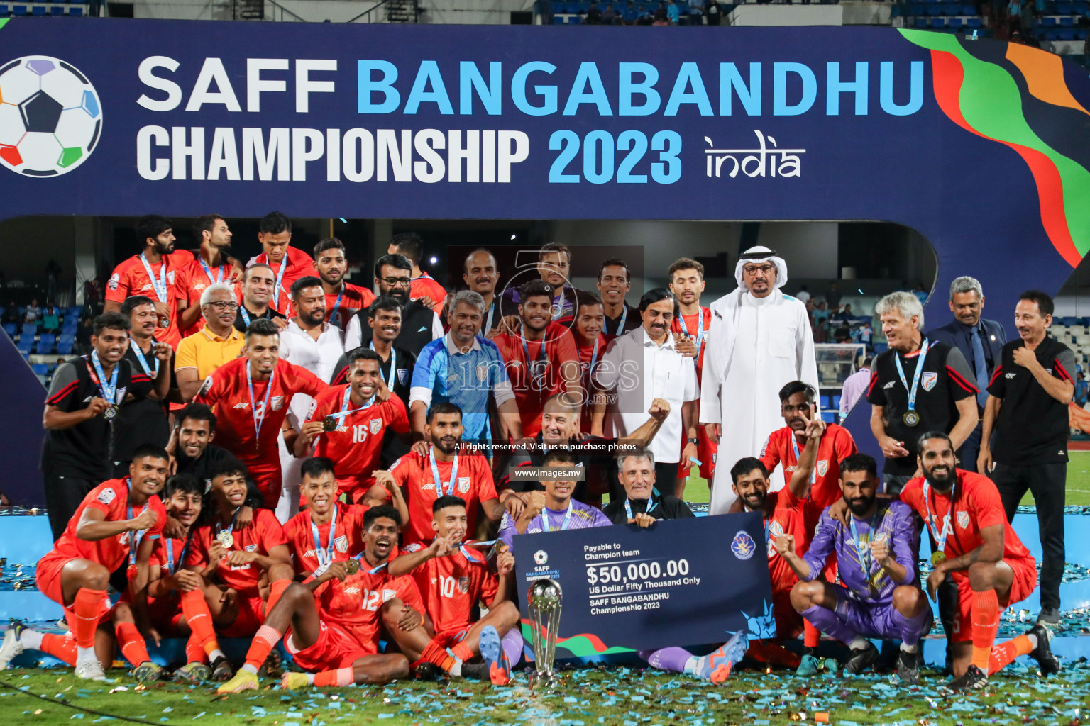 Kuwait vs India in the Final of SAFF Championship 2023 held in Sree Kanteerava Stadium, Bengaluru, India, on Tuesday, 4th July 2023. Photos: Nausham Waheed, Hassan Simah / images.mv