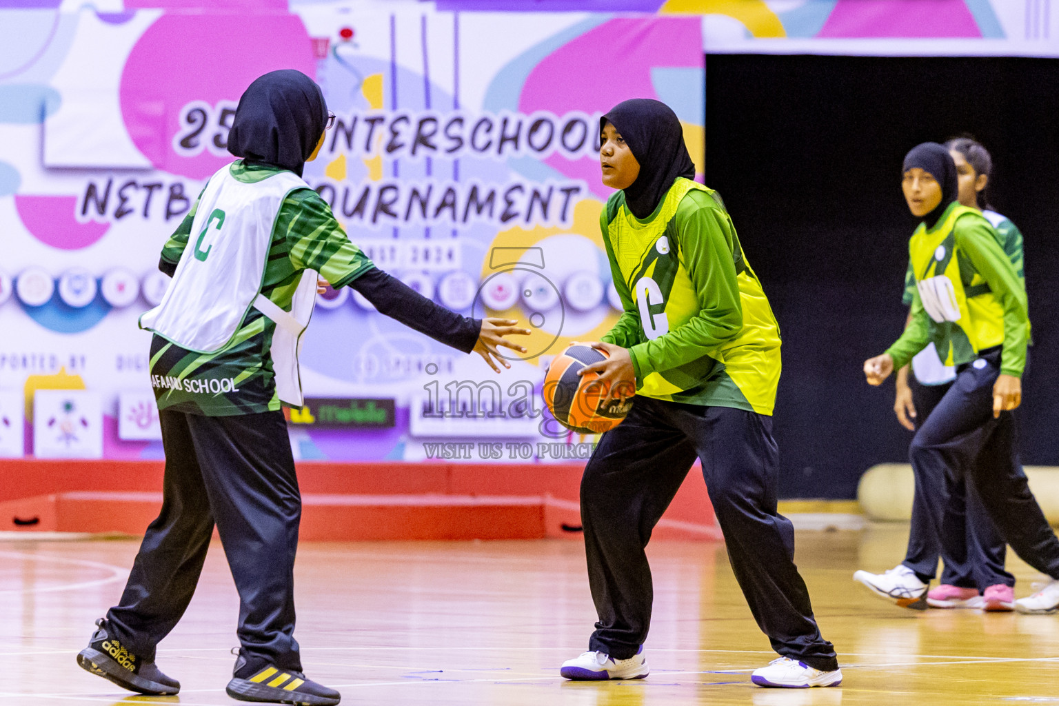 Day 12 of 25th Inter-School Netball Tournament was held in Social Center at Male', Maldives on Thursday, 22nd August 2024. Photos: Nausham Waheed / images.mv