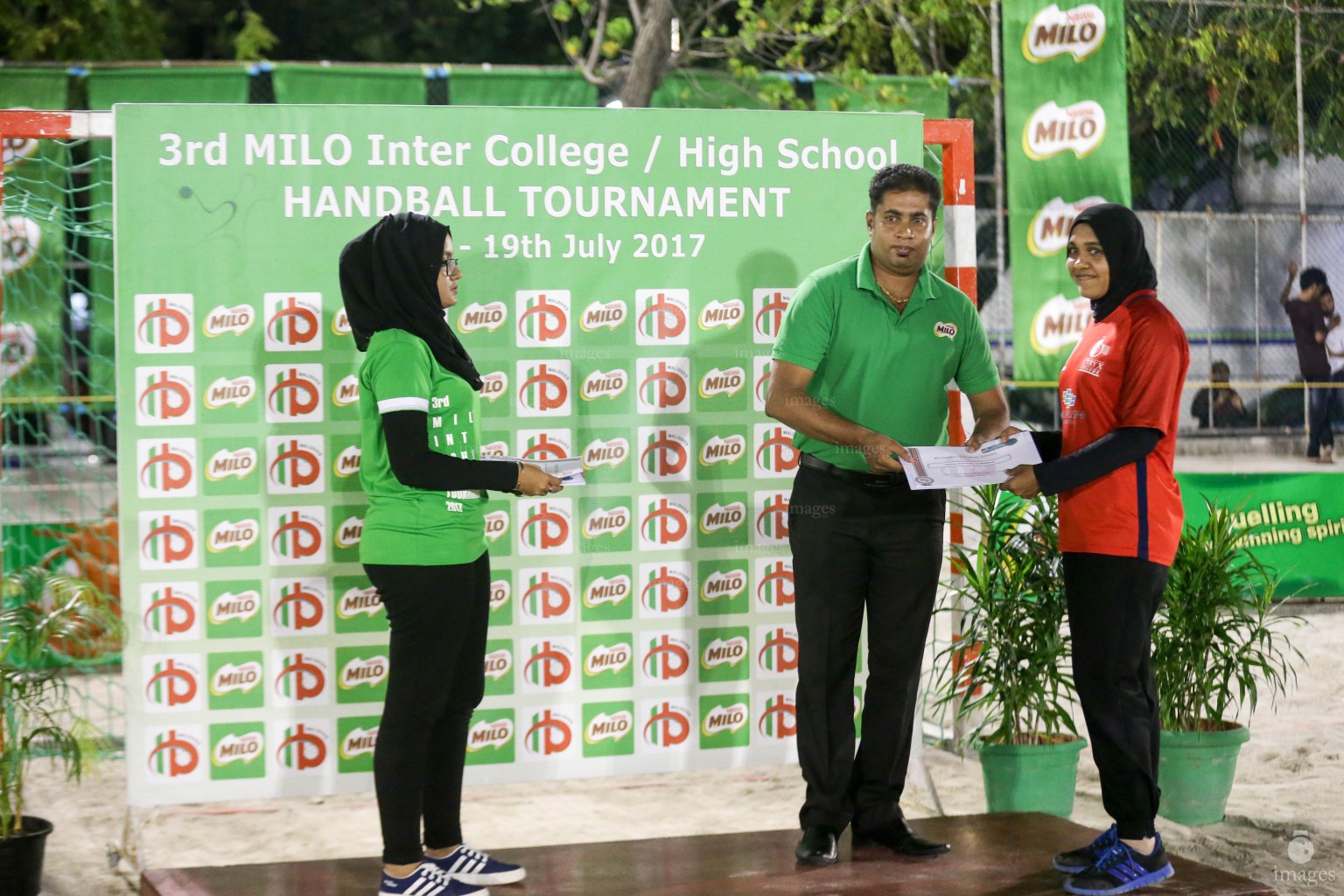 Milo Intercollege Handball finals in Male', Maldives, Wednesday, July 18, 2017. (Images.mv Photo/ Mohamed Sharuhaan). 