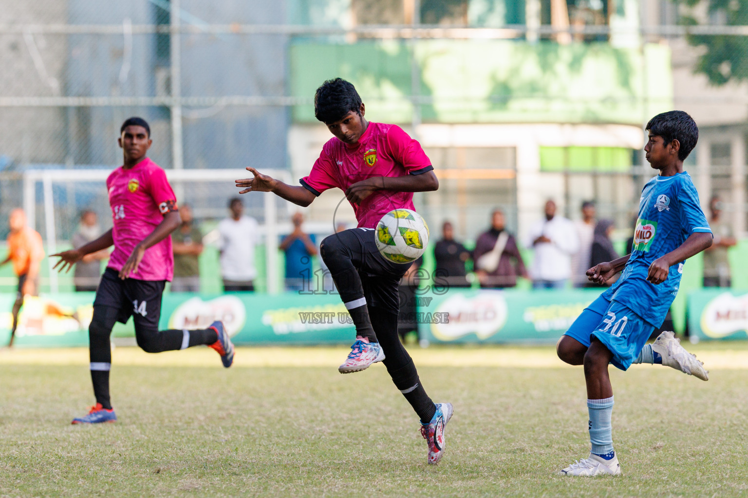 Day 4 of MILO Academy Championship 2025 (U14) was held on Sunday, 2nd November 2025 at Henveiru Football Grounds, Male', Maldives . 
Photos: Hassan Simah / images.mv