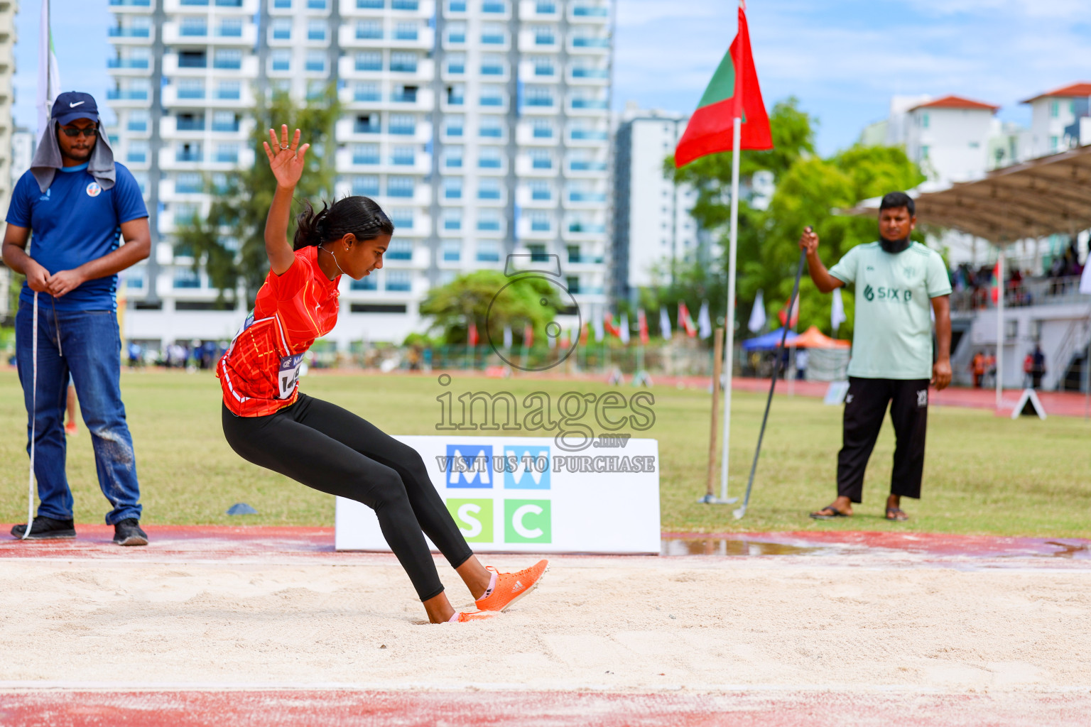 Day 1 of MWSC Interschool Athletics Championships 2024 held in Hulhumale Running Track, Hulhumale, Maldives on Saturday, 9th November 2024. 
Photos by: Ismail Thoriq, Hassan Simah / Images.mv