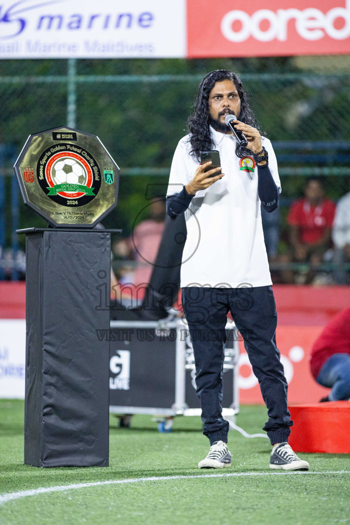 Opening of Golden Futsal Challenge 2024 with Charity Shield Match between L.Gan vs Th. Thimarafushi was held on Sunday, 14th January 2024, in Hulhumale', Maldives Photos: Nausham Waheed / images.mv