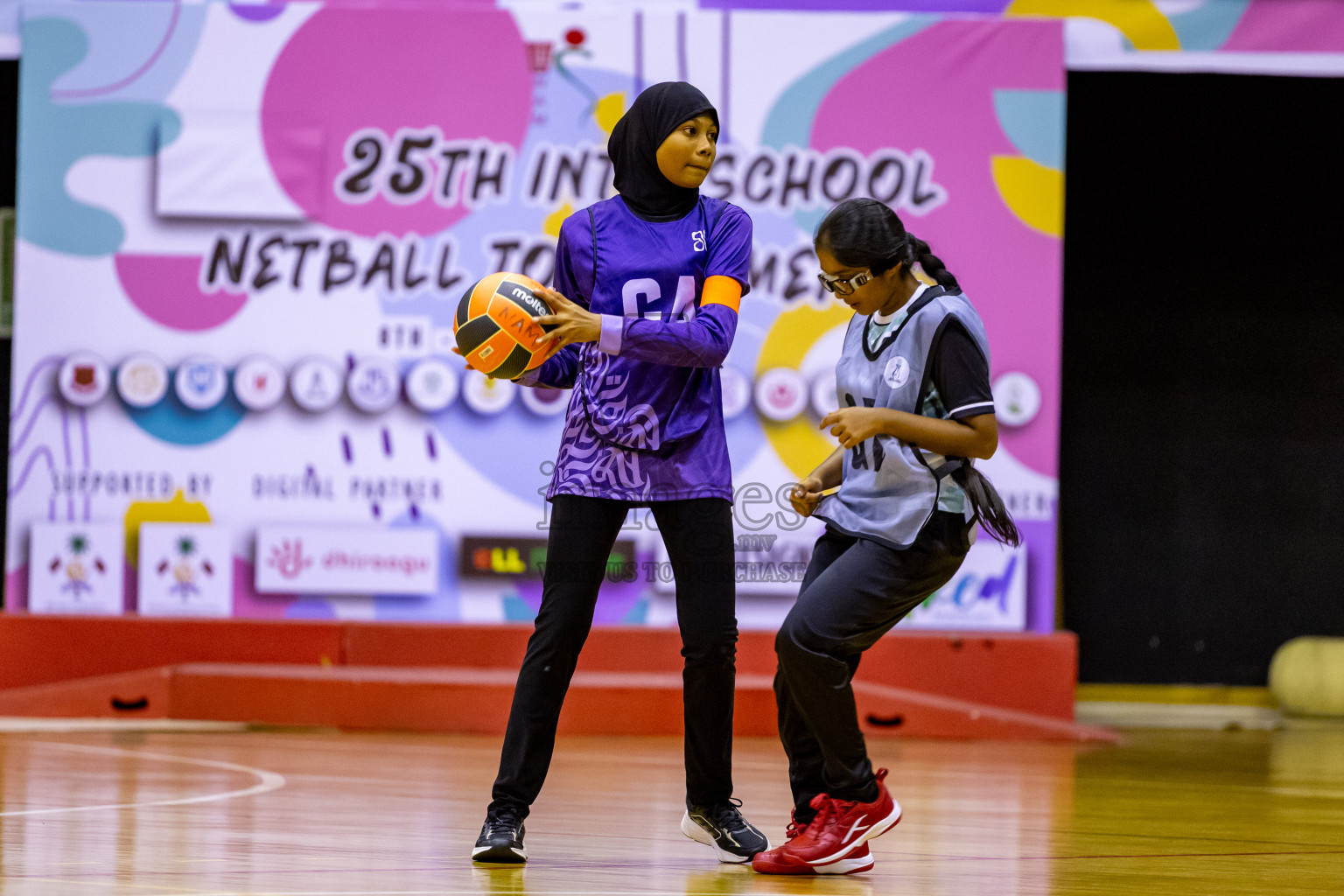 Day 9 of 25th Inter-School Netball Tournament was held in Social Center at Male', Maldives on Monday, 19th August 2024. Photos: Nausham Waheed / images.mv