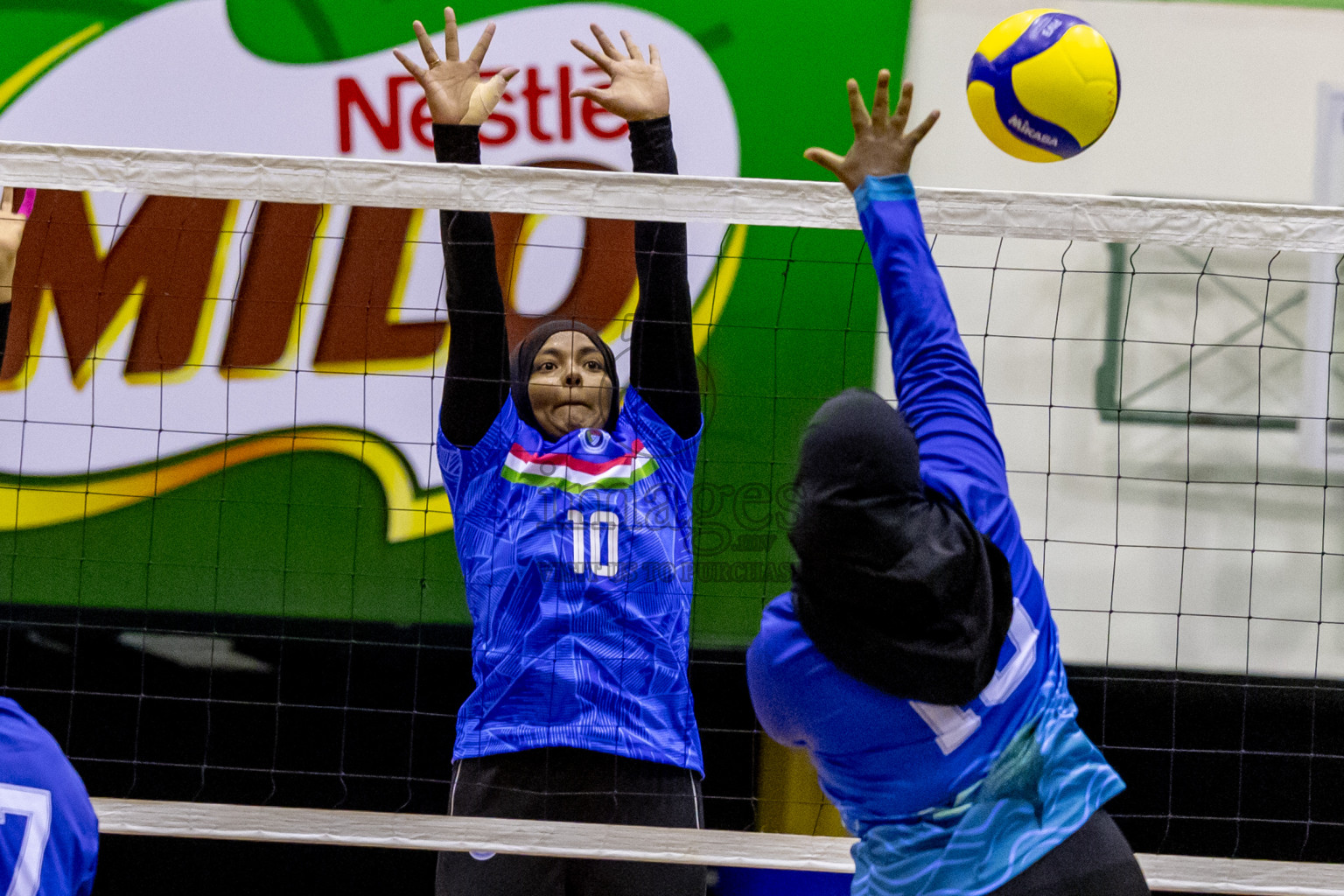 Day 2 of Women's Division of Milo VAM Cup 2024 held in Male', Maldives on Wednesday, 9th July 2024 at Social Center Indoor Hall Photos By: Nausham Waheed / images.mv