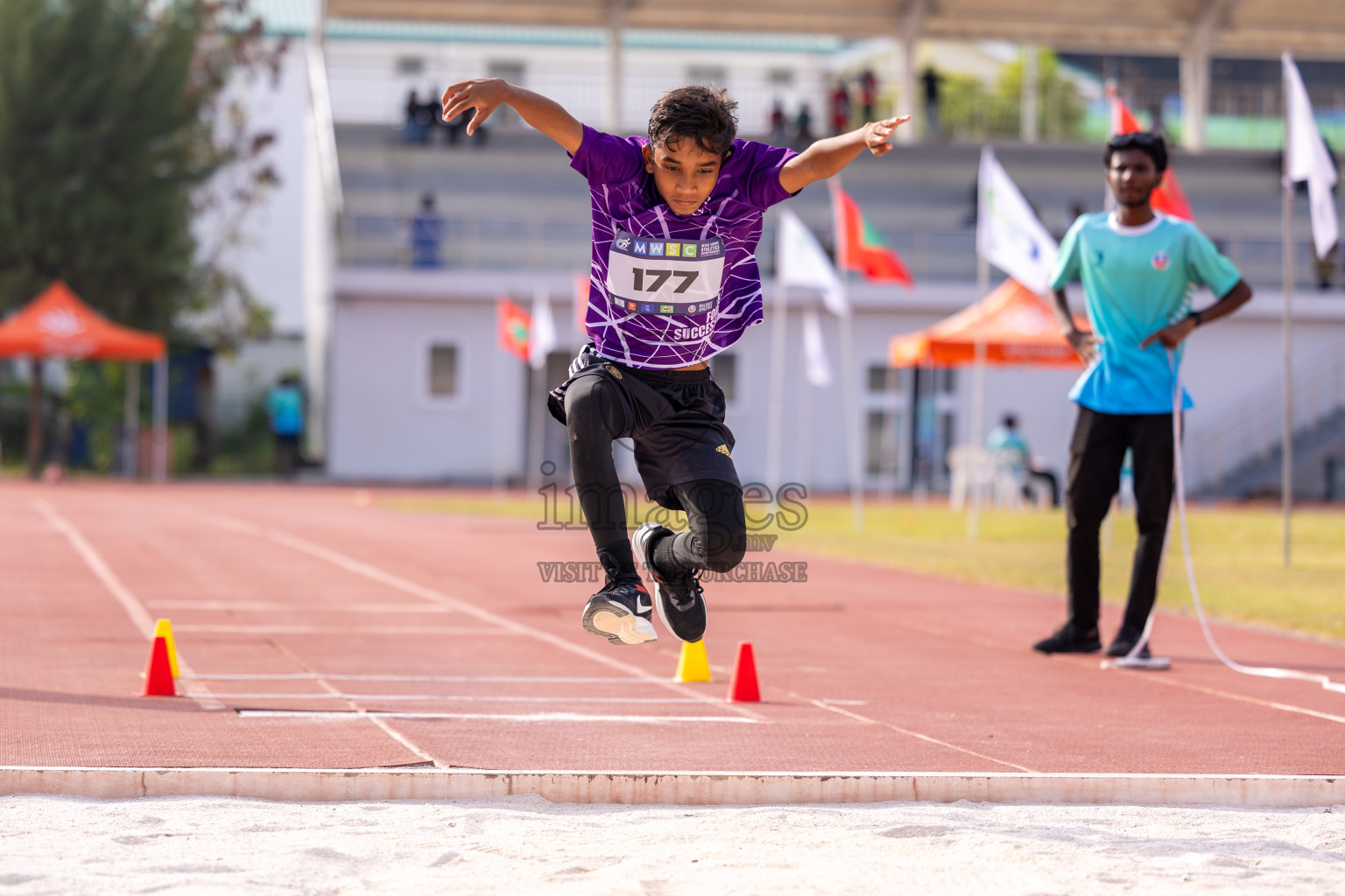 Day 5 of MWSC Interschool Athletics Championships 2024 held in Hulhumale Running Track, Hulhumale, Maldives on Wednesday, 13th November 2024. Photos by: Ismail Thoriq / Images.mv