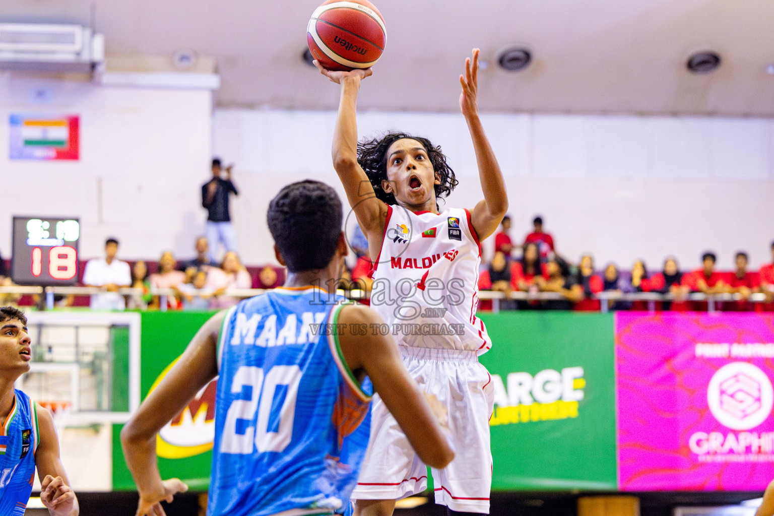 Maldives vs India in Day 2 of Under 16 Asian Cup SABA Qualifiers 2025 was held in Social Center, Male', Maldives on Friday, 13th June 2025. Photos: Nausham Waheed / images.mv