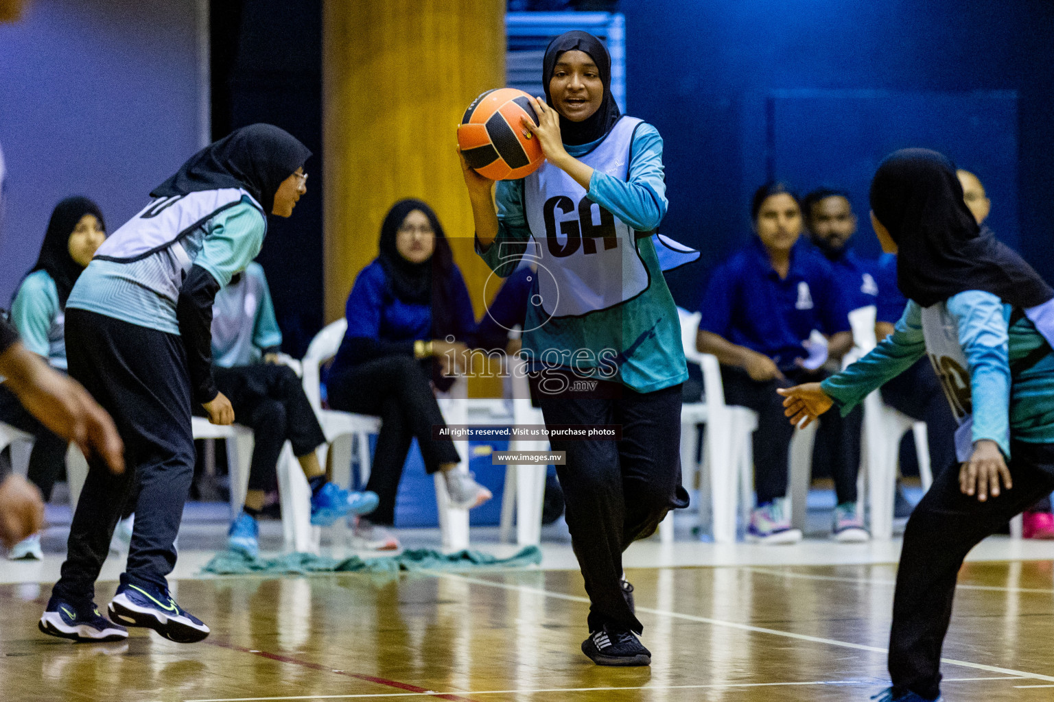 Day 9 of 24th Interschool Netball Tournament 2023 was held in Social Center, Male', Maldives on 4th November 2023. Photos: Hassan Simah / images.mv