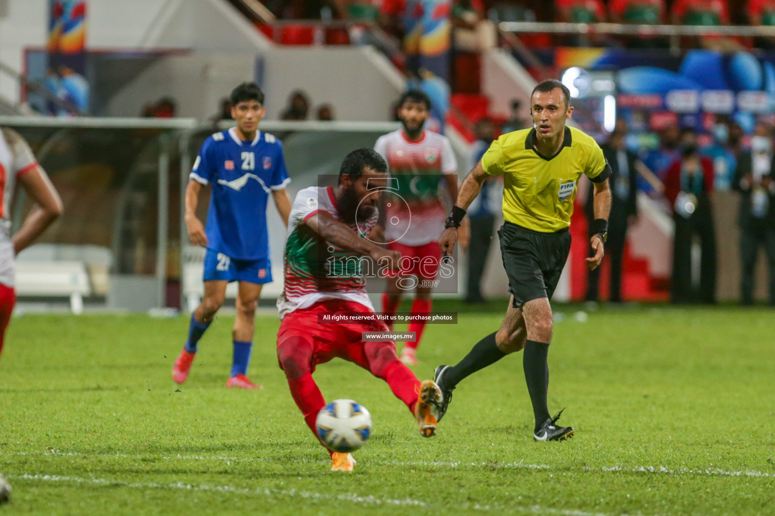 Maldives vs Nepal in SAFF Championship 2021 held on 1st October 2021 in Galolhu National Stadium, Male', Maldives