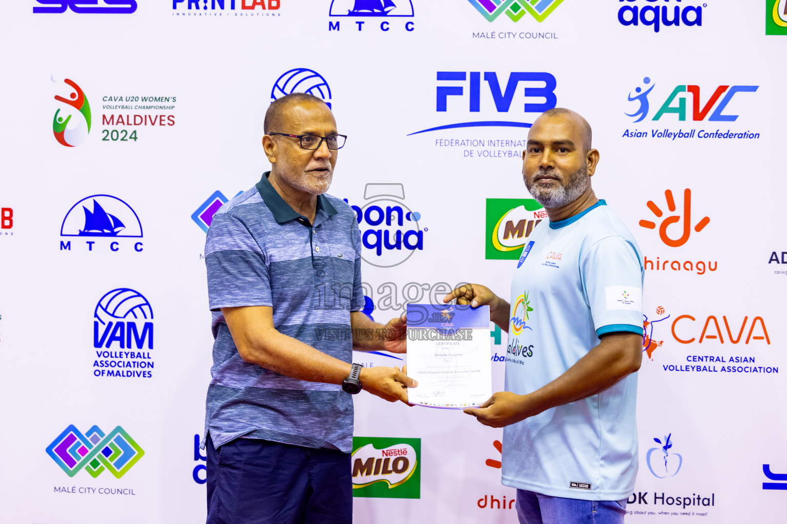 Sri Lanka vs Maldives in Semi Final of CAVA U20 Woman's Volleyball Championship 2024 was held in Social Center, Male', Maldives on 22nd July 2024. Photos: Nausham Waheed / images.mv