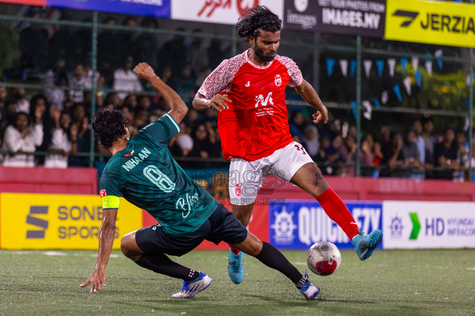 L Maavah vs L Maabaidhoo in Day 20 of Golden Futsal Challenge 2024 was held on Saturday , 3rd February 2024 in Hulhumale', Maldives Photos: Ismail Thoriq / images.mv